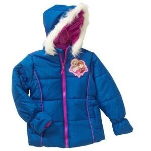 Disney Frozen Girls' Sisters Forever Puffer Coat